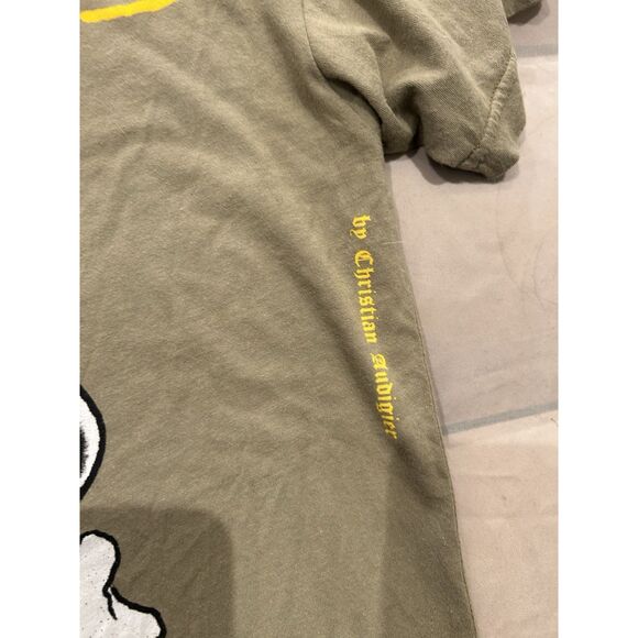 Ed Hardy Mens Medium Y2K Green Skull Cards T Shirt - Picture 4 of 11